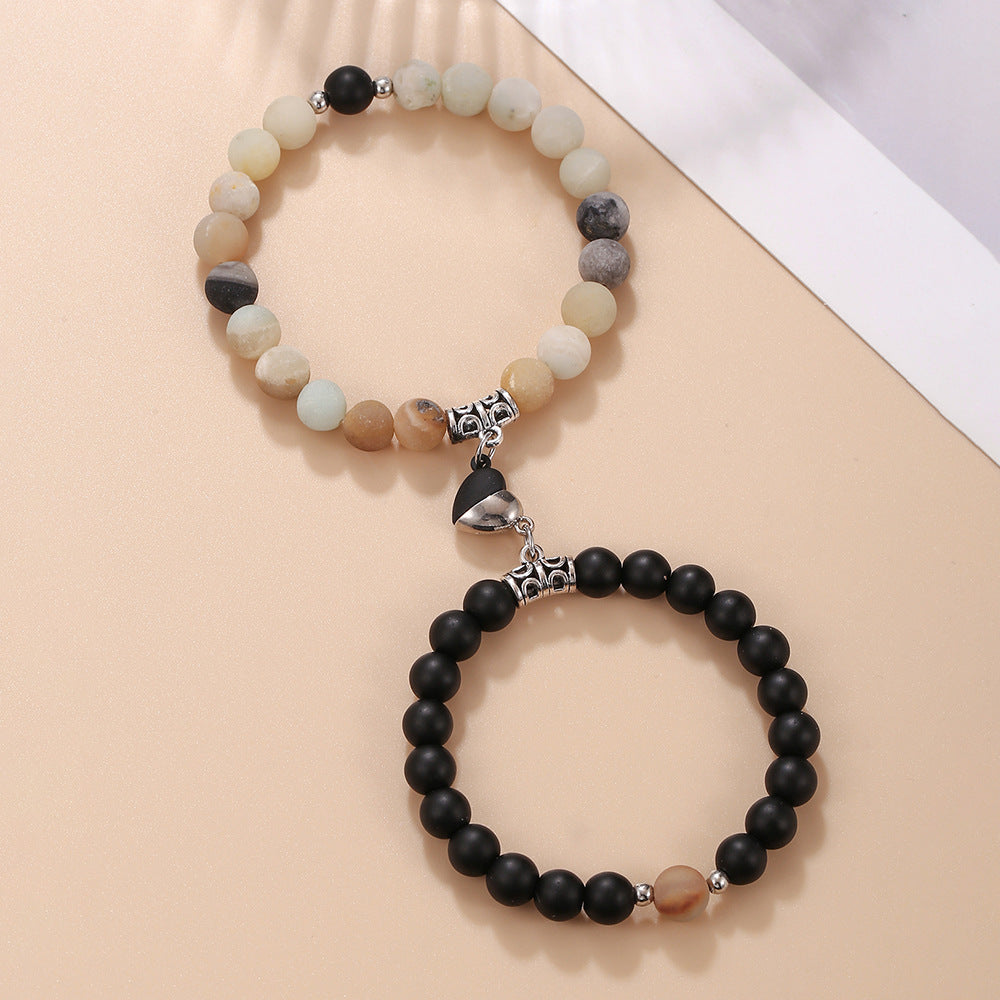 Amazon hot-selling couple bracelets, magnetic distance couple bracelets, love magnetic buckles, couple bracelets, a pair of jewelry
