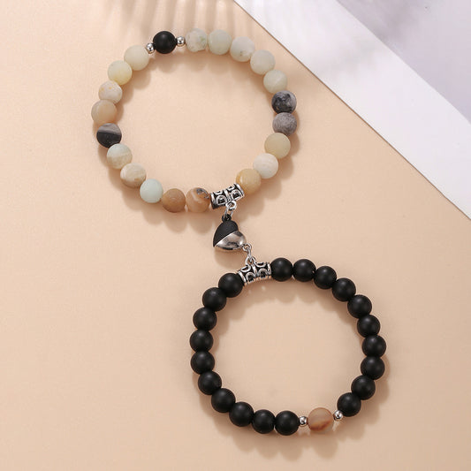 Amazon hot-selling couple bracelets, magnetic distance couple bracelets, love magnetic buckles, couple bracelets, a pair of jewelry