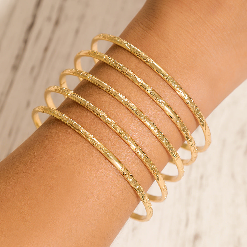 European and American cross-border retro simple pattern bracelet set Bohemian style stacked bracelet bracelet women's factory wholesale