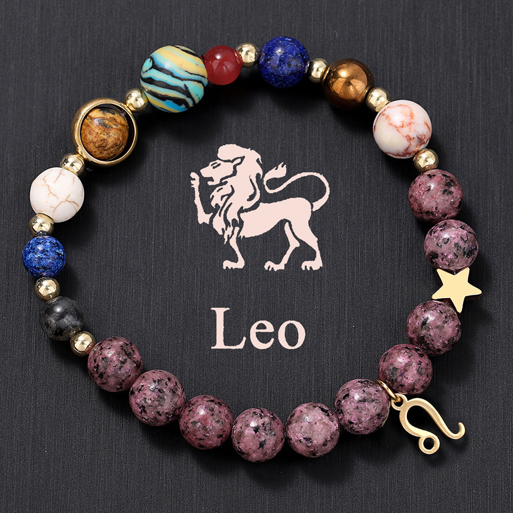 12 Zodiac Signs Natural Crystal Bracelet | Free Red String Bracelet Gift